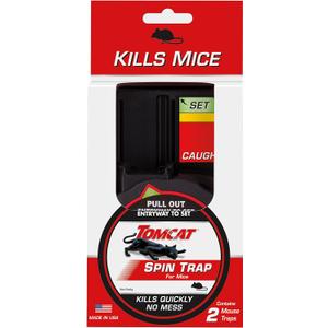 Tomcat Spin Trap for Mice, Fully Enclosed Mouse Trap Provides a Quick, No-Mess Kill, 2 Traps, 8 Pack