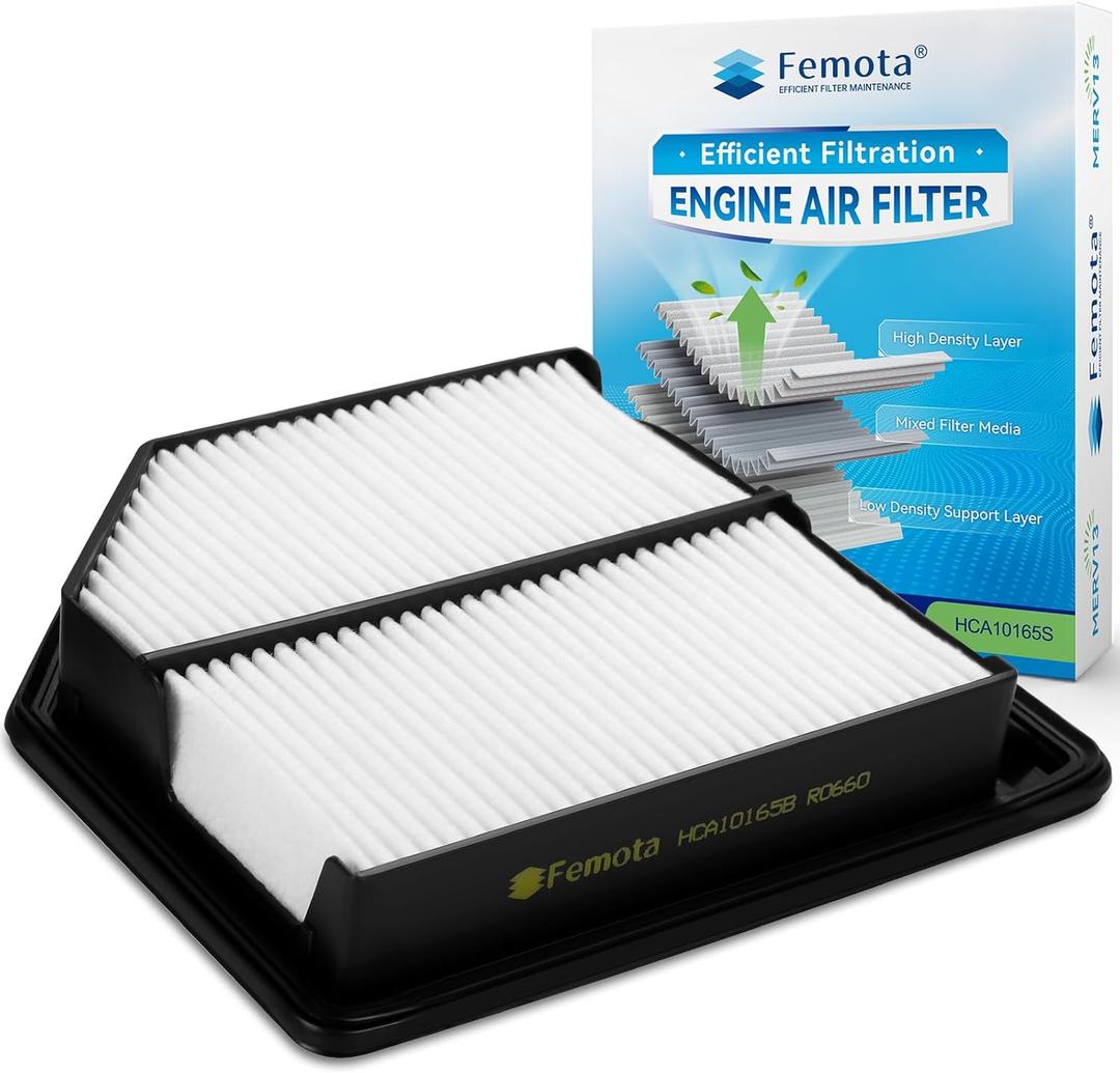 CA10165 Engine Air Filter, Pre-oiled, Longer Lifespan, Replace for Honda Civic 2006-2011 L4 1.8L, OE: 17220-RNA-A00.