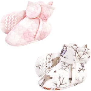 Hudson Baby Unisex-Baby Quilted Booties Winter Accessory Set (0-6 Months Infant, Enchanted Forest)