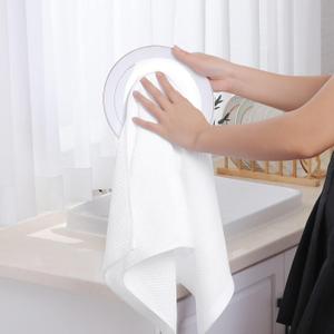 Homaxy 100% Cotton Waffle Weave Kitchen Dish Towels, Ultra Soft Absorbent Quick Drying Cleaning Towel, 13 x 28 Inches, 4-Pack, White