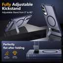 SPIDERCASE Magnetic for Samsung Galaxy S25 Edge Case, [3 Stand Ways][ Military Grade Drop Protection] with Invisible Stand Shockproof Slim Case for S25 Edge 5G,Blue