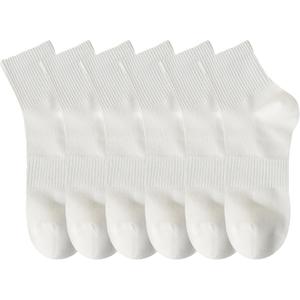 MAGIARTE Womens Mini Crew Ankle Socks Athletic Casual Cotton Socks for Women (5-10, Mesh Instep #C01 (6 Pairs))