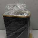 Cesun Small Bathroom Trash Can with Lid Soft Close, 5 Liter/1.3 Gallon Stainless Steel Garbage Can with Removable Inner Bucket, Step Pedal, Slim Waste Basket for Toilet, Office, Bedroom (Black & Gold)