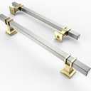 Asidrama 10 Pack 6.3 Inch(160mm) Brushed Satin Nickel and Gold Kitchen Cabinet Handles, Cabinet Pulls Kitchen Cabinet Hardware for Cupboard Drawer Pulls