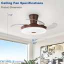 Depuley Retractable Ceiling Fans with Lights: 42" Walnut Flush Mount Fandelier with Light and Remote & APP Control - 6 Speed Dimmable LED Ceiling Fan with Retractable Blades for Living Dinning Room
