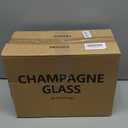 YARYOUNG Set of 12 Square Champagne Glasses, 6 oz Capacity, Premium Crystal Clear Glass