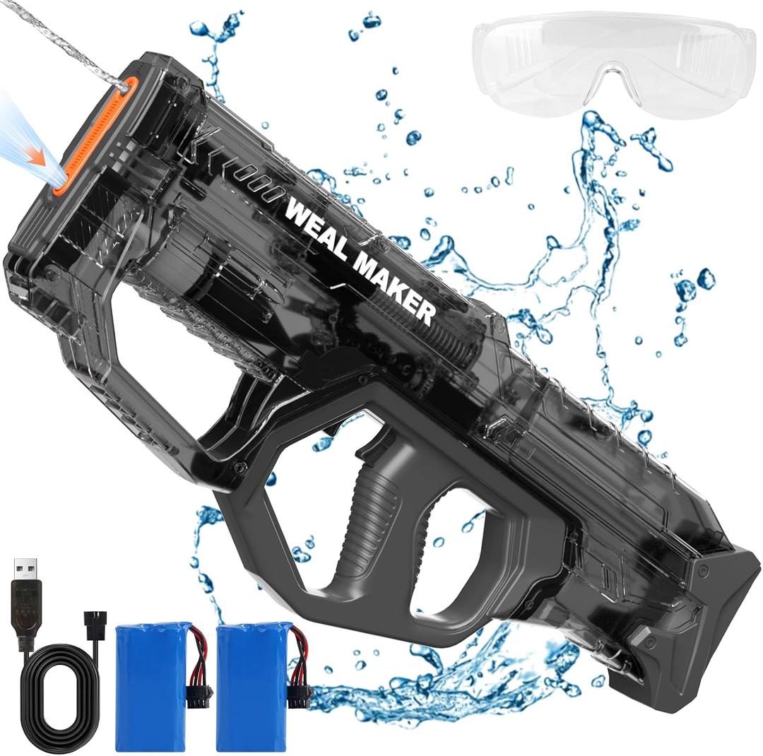 Electric Water Gun,Full Automatic High Powered Squirt Guns Up to 28-32FT Range,300+ Continuous Water Pistol for Adults/Kids