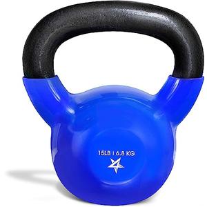 Yes4All Kettlebell, 25 LB Vinyl Coated Cast Iron Strength Training Kettlebells for Home Gym Exercises, Fitness, Full Body Workout Equipment, Push Ups, and Grip Strength