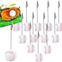 Jetec 12 Pcs Resin Sports Ball Base Memo Clips with Alligator Wire Table Number Card Place Holders Photo Stand for Office Menu Wedding Party Events Decoration(Baseball)