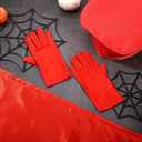 JcHrmers 3 Pcs Cartoon Costume Accessories Red Velvet Retro Hat Cape and Gloves for Men Women Halloween Cosplay Outfit