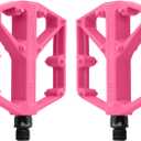 Mountain Bike Pedals, Bike Flat Pedals Aluminum Sealed Bearing Lightweight Platform for Road Mountain Bike (PINK)