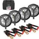 Kingfun Car Tie Down Straps for Trailers with Snap Hooks 4 Pack - 2" X 120" Tire Straps for A Car Trailer, 10,000lbs Break Strength Heavy Duty Ratchet Straps for Truck, Cars,Trailer & More