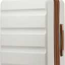 Kono 24 Inch Expandable Spinner Luggage with Wheels Hardshell Medium Checked Suitcase TSA Lock Cream White