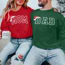ASTANFY Couples Christmas Sweaters Mom and Dad Sweatshirts Family Christmas Shirts Long Sleeve (Green)