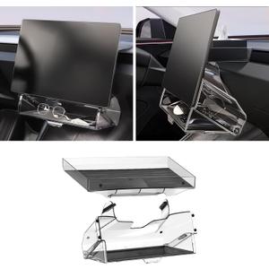 YONZEE Under Screen Storage for Tesla Model Y Juniper & Model 3 Highland 2025-2024,Magnetic Hideable Center Console Organizer Tray,Easy Install