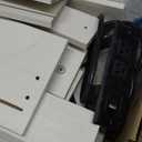 Huuger Nightstand with Charging Station, 3 Drawer Night Stand, 22 Inch Wider Side Table with Storage, Farmhouse Nightstand with Vintage Handles, Thicken Base, for Bedroom, Distressed White (15.8"D x 21.7"W x 23.5"H)