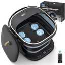 Puboo Collapsible Heated Foot Spa Bath with Remote, 95-115F Precise Temp Control, Motorized Massage Rollers & Acupressure, Quiet <50dB, Fits US Mens Size 11 | Ideal Gift for Family & Friends (Dark Blue)