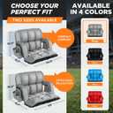Stadium Seats with Back Support 2 Pack, 12-Grid Ergonomic 4.7" Thick Bleacher Chairs for All-Day Comfort, 6 Reclining Positions, Portable Extra Wide Adjustable Stadium Chair for Football & Baseball, Wide|22.5"|2 Pack