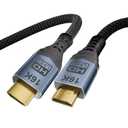 16K 10K 8K HDMI 2.2 Cable 3.3FT/1M, 96Gbps Ultra High Speed Hdmi Braided Cord Support 16K@60Hz 8K@240Hz 4K@480Hz, HDCP 2.2 & 2.3, HDR 10,eARC, DTS:X, for Roku TV/PS5/Blu-ray, Home Theater