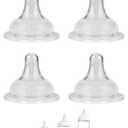 2 x Silicone Nipple for Gulicola Natural Glass Bottle, Medium Flow Nipple Level 2, 3 m+, 4 Count