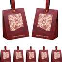 FAYEVIVI 20pcs Party Favor Boxes - Gift Boxes with Lids for Presents, Small Thank You Treat Box, Leather Handle Candy Bags Bulk, for Birthday Bridal Wedding Babyshower (Red)