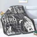 Birthday Gifts for Dad from Daughter & Son - Best Dad Ever Blanket - Christmas Fathers Day Valentines Day Birthday Gifts for Dads Who Have Everything - to My Hero Dad's Blanket 50"x60" Grey