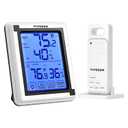 VIVOSUN Indoor Outdoor Thermometer Wireless Digital Hygrometer Temperature and Humidity Monitor with Touchscreen LCD Backlight, 200ft/60m Range, Battery Included (1 Remote Sensors)