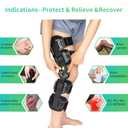 Hinged ROM Knee Brace, Post Op Knee Brace for Recovery Stabilization, ACL, MCL and PCL Injury, Adjustable Medical Orthopedic Support Stabilizer After Surgery, Women and Men,Left and Right Leg (One Size, Black)