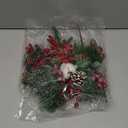 Artificial Christmas Picks 6PCS Assorted Red Berry Picks Stem Faux Cedar Holly Pine Needles Branches Artificial Pine Picks with Pinecones Holly Leaves for Xmas Winter Holiday DIY Craft Wreath