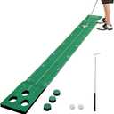 Wekin Indoor Putting Green Game Set, Golf Putting Game with Metal Putter & Golf Balls, Golf Putting Mat Training Aid for Backyard,Party,Office (8.5 Feet Putting Mat)