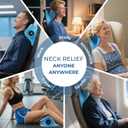 YOUKADA Neck Massager, 3 in 1 Modes, Electric Shoulder Relaxer, Neck Stretcher with Heat for Pain Relief Deep Tissue, Ergonomic 26Shoulder Massager, Portable for Car/Office/Home (Blue)