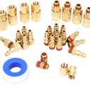 30 Pieces 1/4" NPT Air Coupler and Plug Kit, Quick Connect Air Fittings, Industrial Solid Brass Quick Connect, Connector Set