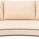 Outdoor Half Moon Sofa Cushion 4-Piece Set, Curved Patio Furniture Cushions, Waterproof with Bolster Pillows, Thick & Comfortable, Zippered Removable Cover, Full Cushion Set (Beige)