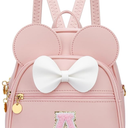 Girls Initial Bowknot Cute Mini Backpack for Toddler, Travel Small Girl Backpacks, Personalized Trendy Stuff Gift for Little Girls and Kids(A, Pink)