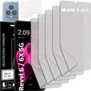 [5+2] 5 Anti-glare(matte) TPU film Screen protector + 2 Lens Protector compatible with REVVL 6x 5G 2023 Easy to Install TPU Film screen protector Scratch Resistant [Perfect Fit for 3D edge Screen]