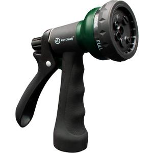 AUTOMAN-Garden-Hose-Nozzle, ABS Water Spray Nozzle with 7 Adjustable Watering Patterns, Slip Resistant for Watering Plants, Lawn& Garden, Washing Cars, Cleaning, Showering Pets & Outdoor Fun. (Dark Green)