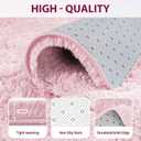 FinRec 6x9 Feet Rugs for Bedroom Living Room, Pink Large Fluffy Shag Area Rug, Non-Slip Fuzzy Furry Rug for Kids Room Girl Dorm Room Home Decor, Indoor Shaggy Floor Carpet