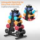 TomCare 6-Tier|5-Tier|4-Tier Dumbbell Rack Stand Only, Weight Rack for Home Gym Storage Stand for Weights Metal A-Frame Strength Training Dumbbell Holder with Handle (Dumbells not Included)