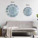 1st owned Wall Clocks for Living Room Decor,24" Vintage,Round Silent Non Ticking,Black Metal,Modern Wood Clocks for Home Bedroom,Kitchen,Garden,Office,Cafe,Modern Wall Decoration -Roman Numerals