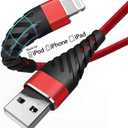 (3 Pack) Long iPhone Charger 6Ft for [Apple MFi Certified], CyvenSmart 6 Foot USB A to Lightning Cable Fast Charging Cord 6 Feet for iPhone 14/13/12/11/XS/XR/X/8/7/6/5/SE Plus Pro Max Mini -Red