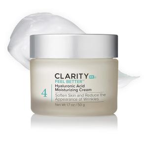 ClarityRx Feel Better Hyaluronic Acid Face Moisturizer, Natural Plant-Based Moisturizing Cream with Jojoba Oil & Hyaluronic Acid for Hydration, Smooths Dry, Aging Skin, Paraben & Cruelty Free (1.7 Ounce (Pack of 1))