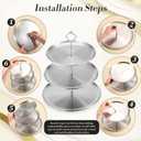 Zubebe 6 Pcs Dessert Table Display Set 2 Stainless Steel Cupcake Stand 3 Tier Cake Holder 3 Rectangle Serving Tray 1 Round Cake Tray Tiered Candy Cupcake Tower for Party Wedding Birthday (Silver)