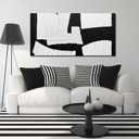 Abstract Painting Wall Art Bedroom Black and White Canvas Wall Art for Living Room Home Office Wall Decor Ready to Hang 20 x 40 Inch