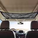 Car Ceiling Cargo Net, 31"x21" Adjustable Double-Layer Mesh SUV Roof Organizer, Van Life Accessories for Long Trip, Car Camping Essentials, Road Trip Must-Haves for Overhead Storage