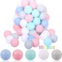 LANGXUN 100 Soft Plastic Ball Pit Balls for Kids, Gift for Baby Toddler Birthday Christmas, Ball Pit Play Tent, Baby Kiddie Pool Water Toys, Party Decoration, 5.5cm