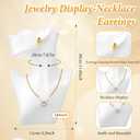 3 Pcs Jewelry Mannequin Display Set - White PVC Bust Holder with 2 Hand Displays for Necklace, Earring, Bracelet & Ring Showcase - Elegant Jewelry Display Mannequins for Boutique & Photography