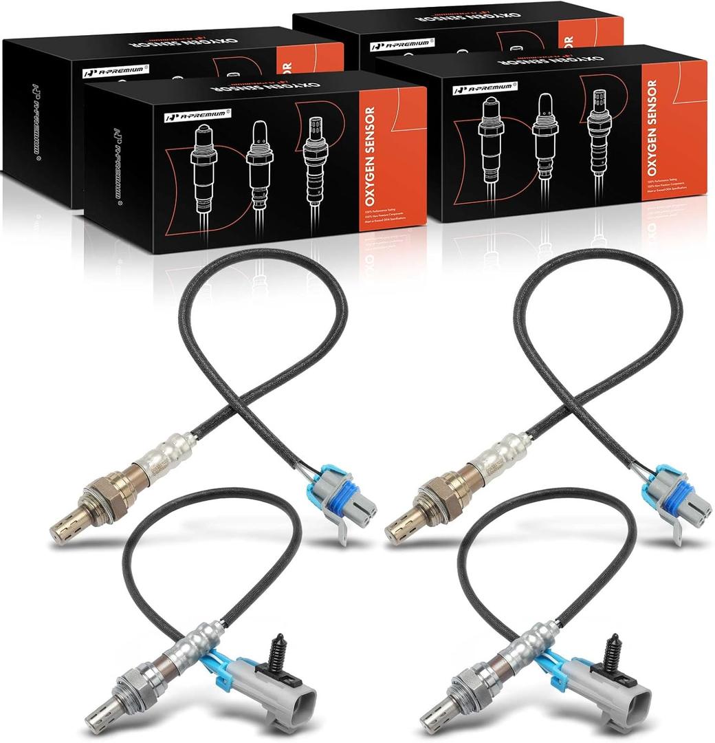 A-Premium Set of 4 O2 Oxygen Sensor (Upstream and Downstream) Compatible with Chevy, GMC, Cadillac & Pontiac - Silverado 1500, Malibu, Tahoe, Sierra 1500, Yukon, Escalade