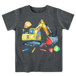 Back to School for Boys, Excavator Graphic T-Shirt Back to School Funny Tees Toddler Short Sleeve Tops Size 5T (S)