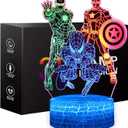 Boys Toys Night Light for Kids, 3D Illusion Lamp Touch Control Dynamic Colors Changing with 3 Pattern Kids Toys Christmas Gifts for Men Boys