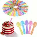 200pcs Mini Tasting Spoons 5 Colors of Plastic Little Spoons for Desserts,Ice Cream,Jelly&Yogurt,3 Inch Disposabe Sample Spoons for Party,Seasonings Repackage,Tasting Supplies